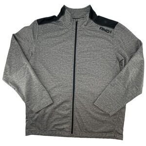 AND1 Mens Full Zip Jacket Gray Black Athletic Performance Training Track Jacket